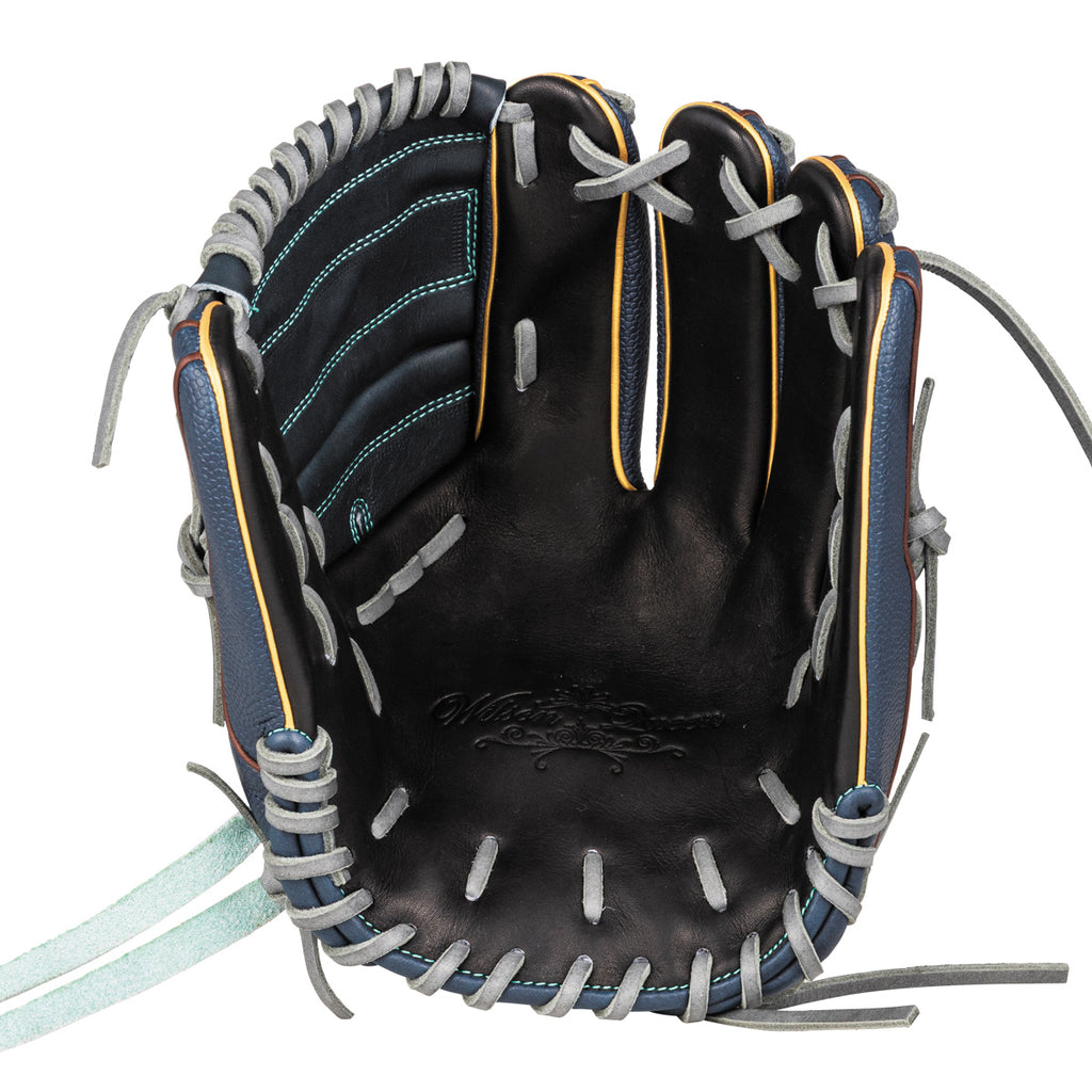 女子ソフトボール用 Wilson Queen DUAL 投手用 S1 - ブラック×ネイビー