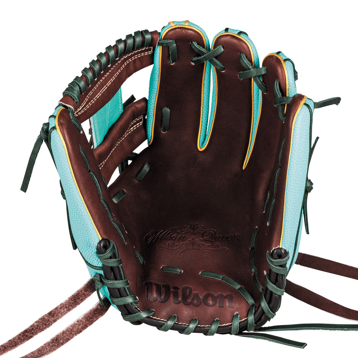女子ソフトボール用 Wilson Queen DUAL 内野手用 86P - Dブラウン×ティールSS
