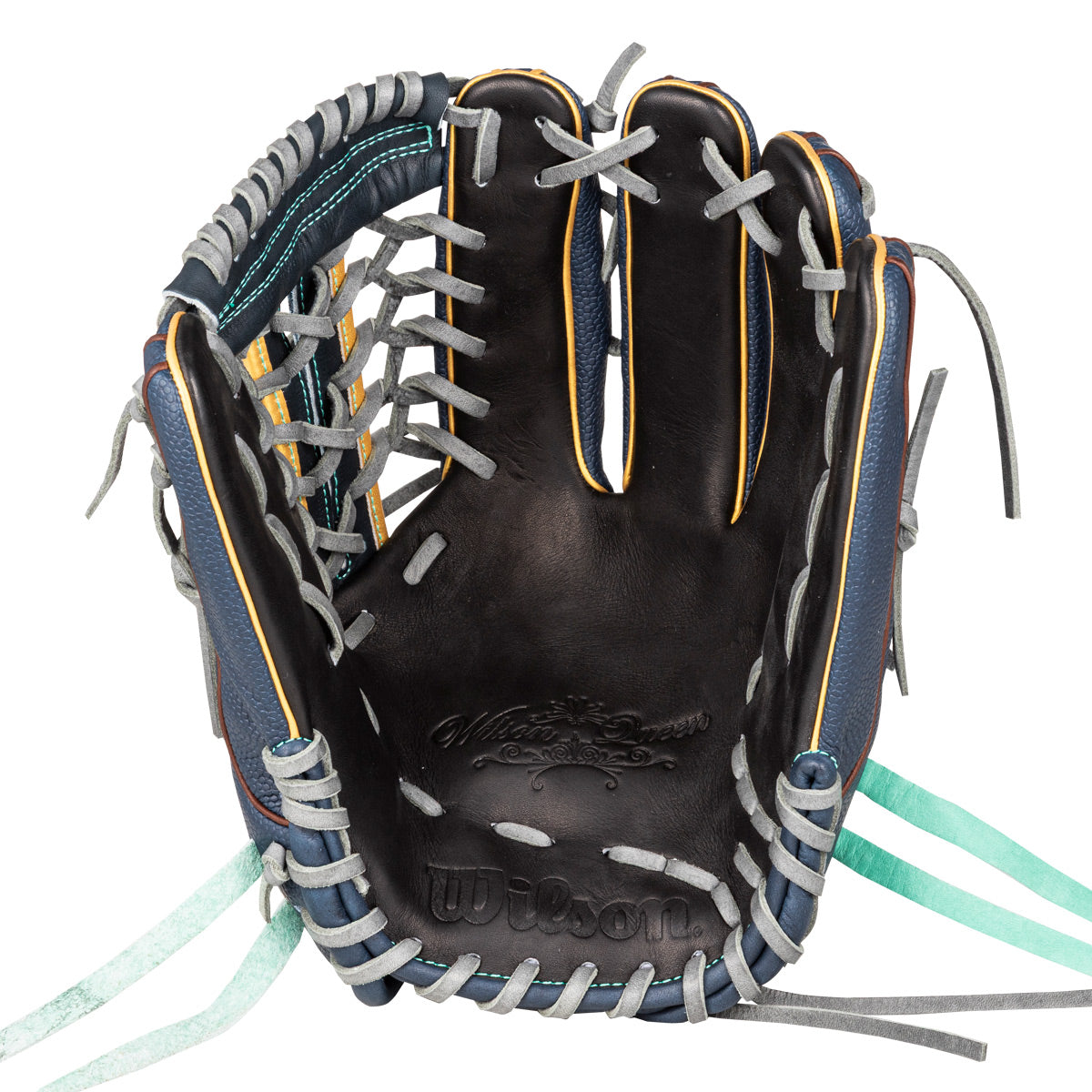 女子ソフトボール用 Wilson Queen DUAL ユーティリティ用 95 - ブラック×ネイビーSS