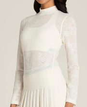 オールデイ モックネック レース - ホワイト