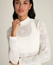 オールデイ モックネック レース - ホワイト