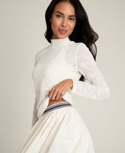 オールデイ モックネック レース - ホワイト