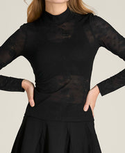 オールデイ モックネック レース - ブラック