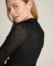 オールデイ モックネック レース - ブラック