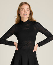 オールデイ モックネック レース - ブラック