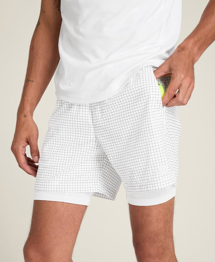 在庫待ち】テニス ボレー ショートパンツ 6インチ - ホワイト