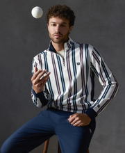 【30%OFF】クレアモント ウォームアップ ポップオーバージャケット - ストライプ