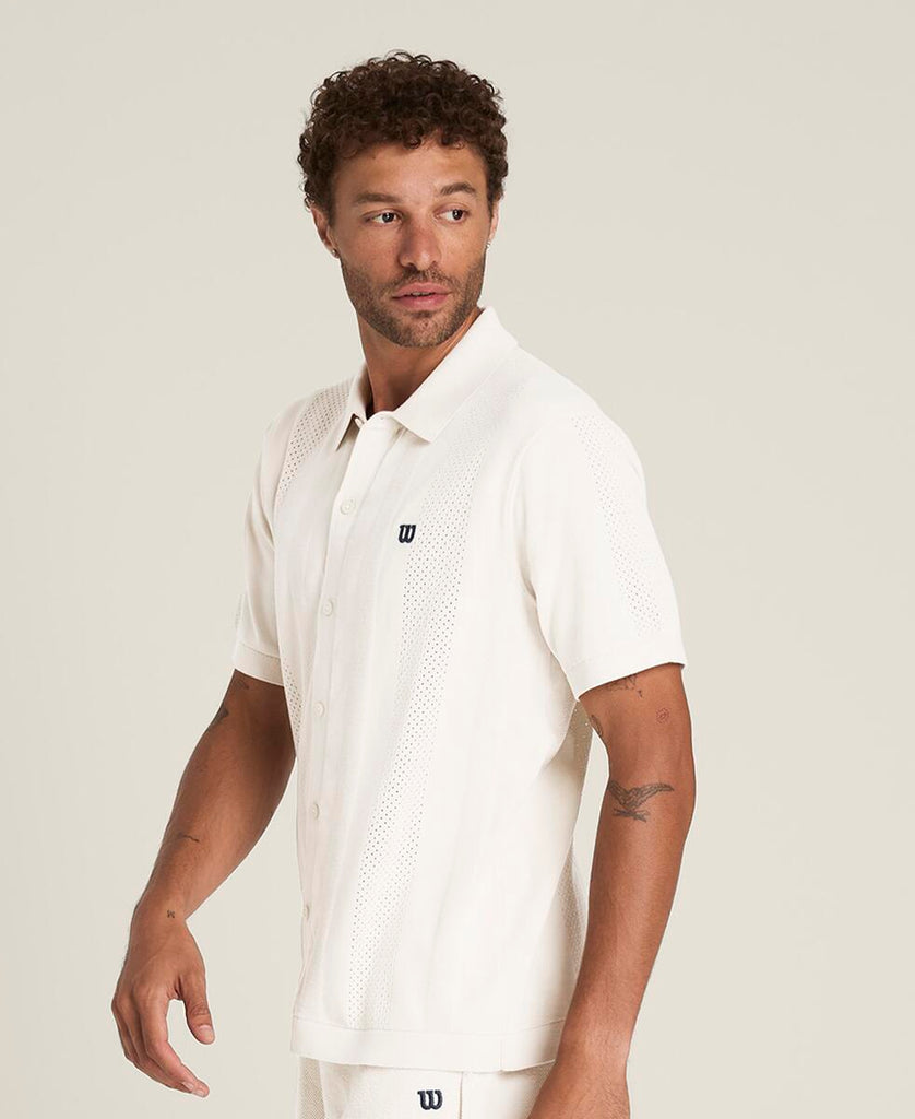 ラファイエット ピケ ボタンアップ ポロ - ストーン by Wilson Japan