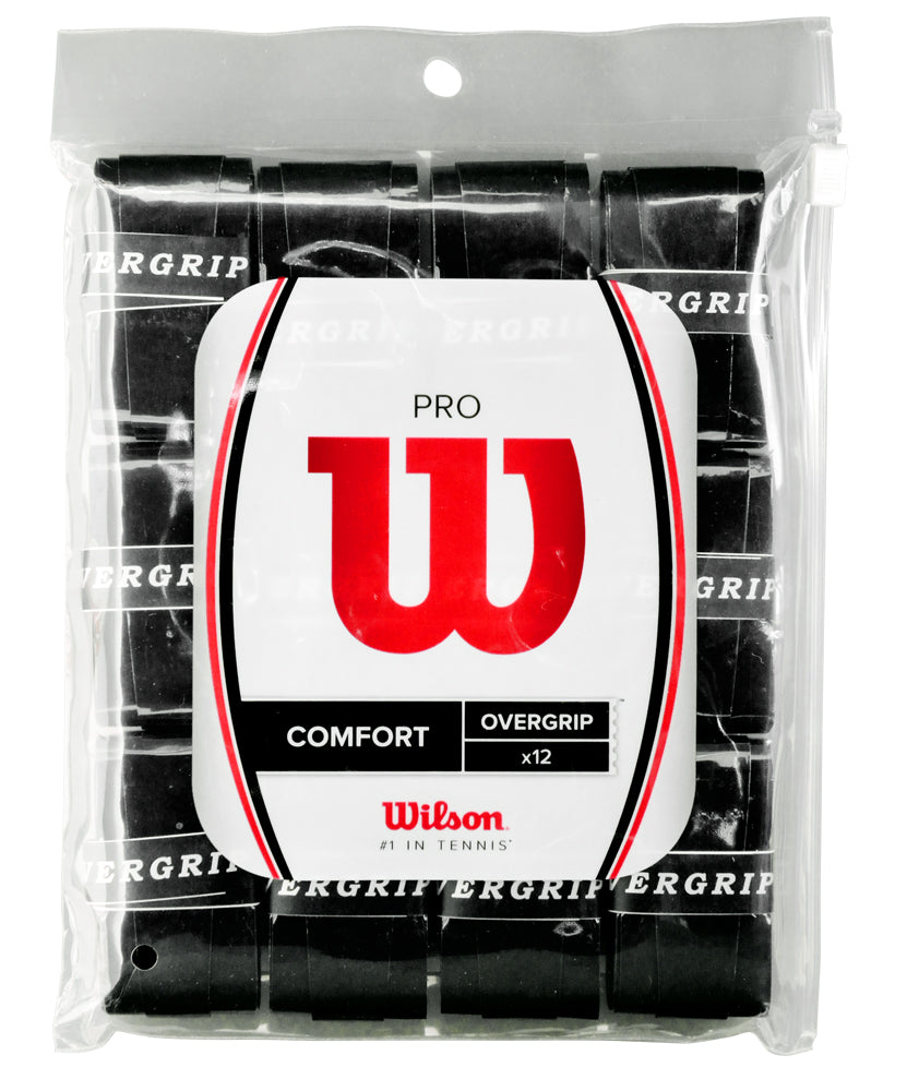 グリップテープ テニス Wilson ウイルソン Pro OVERGRIP 12PK WRZ4022 ブラック