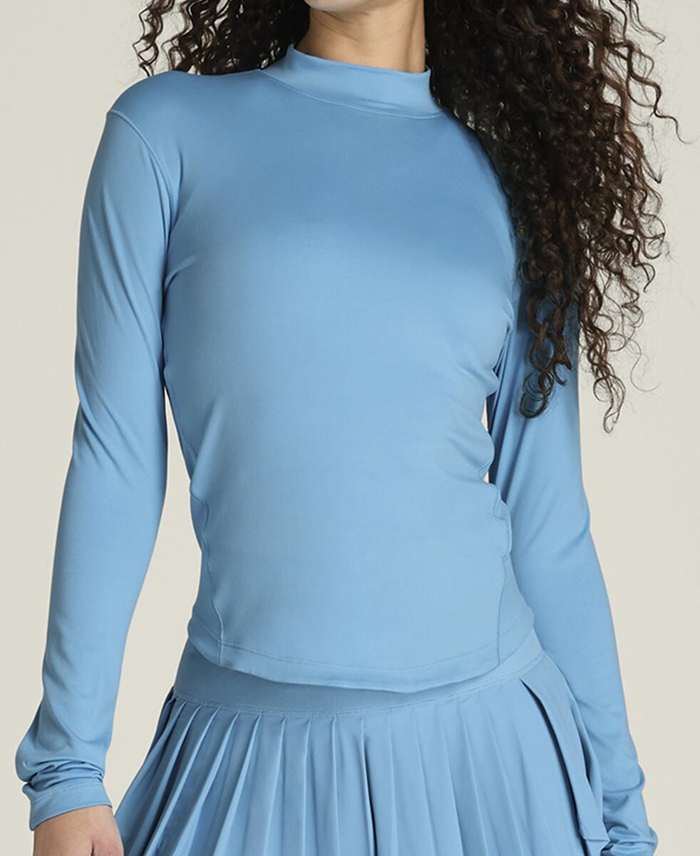 オールデイモックネック-ブルー