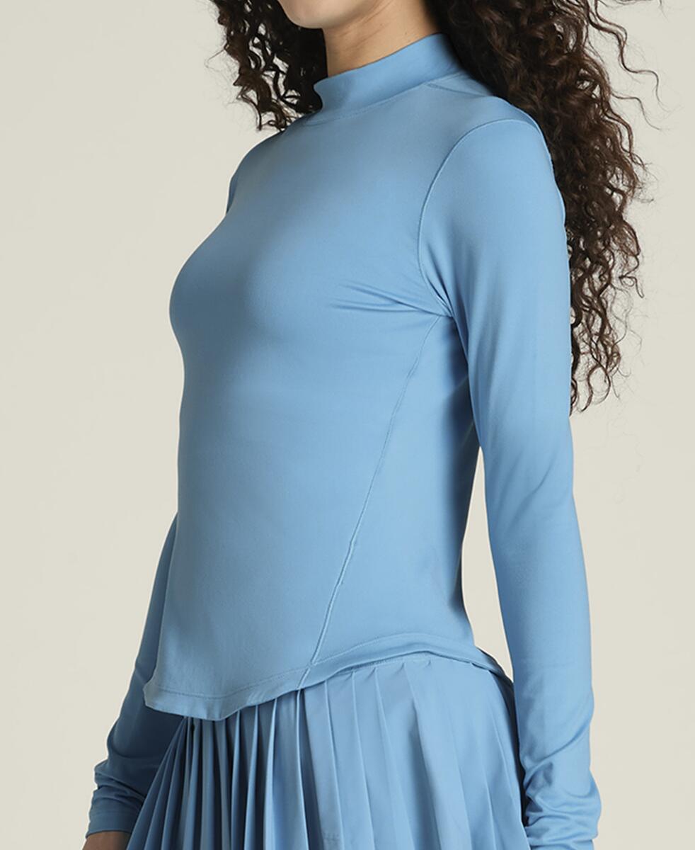 オールデイモックネック-ブルー