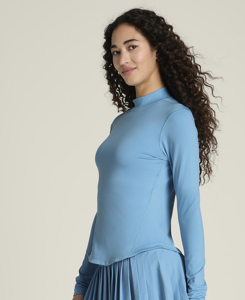 オールデイモックネック-ブルー