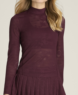 オールデイ モックネック  レース - レッド