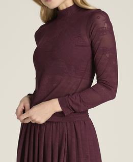 オールデイ モックネック  レース - レッド