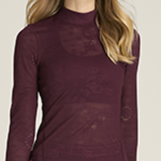 オールデイ モックネック  レース - レッド