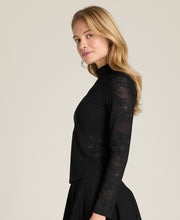 オールデイ モックネック  レース - ブラック