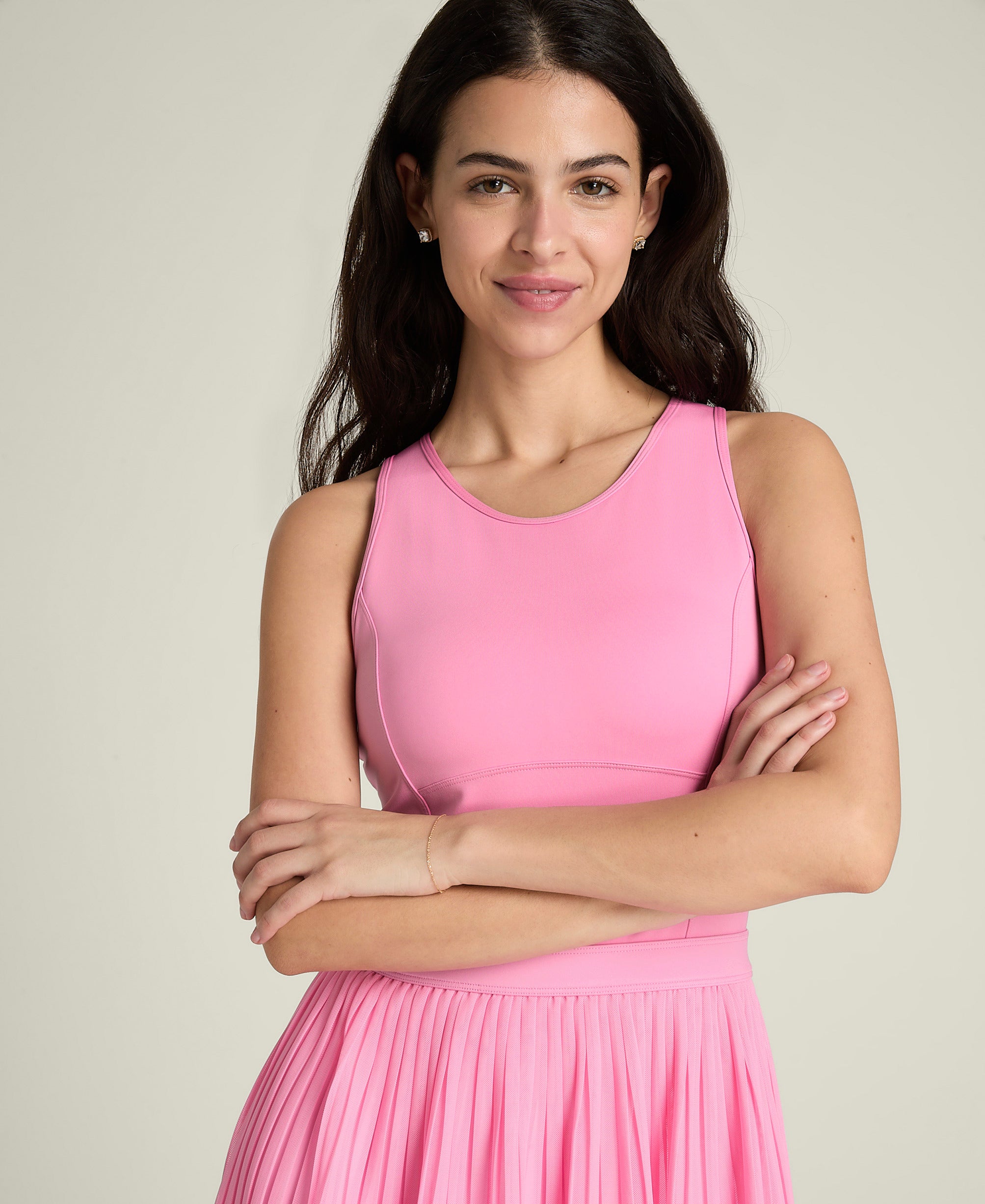 プリーツ メッシュ ドレス