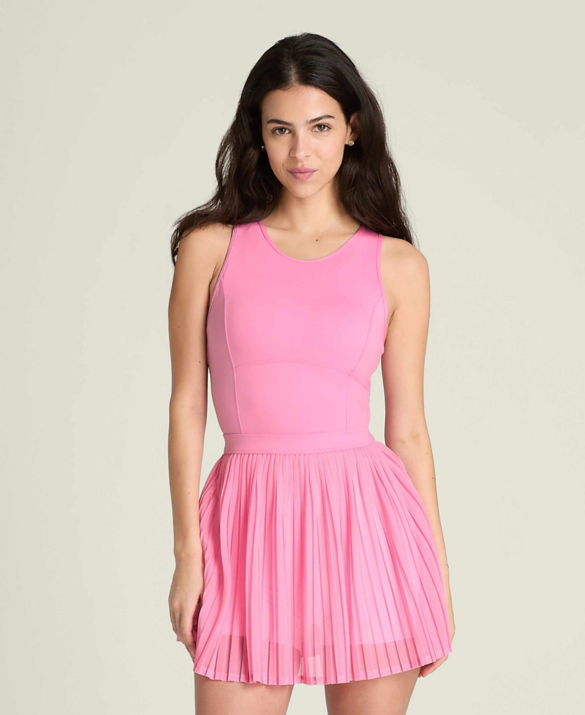 プリーツ メッシュ ドレス