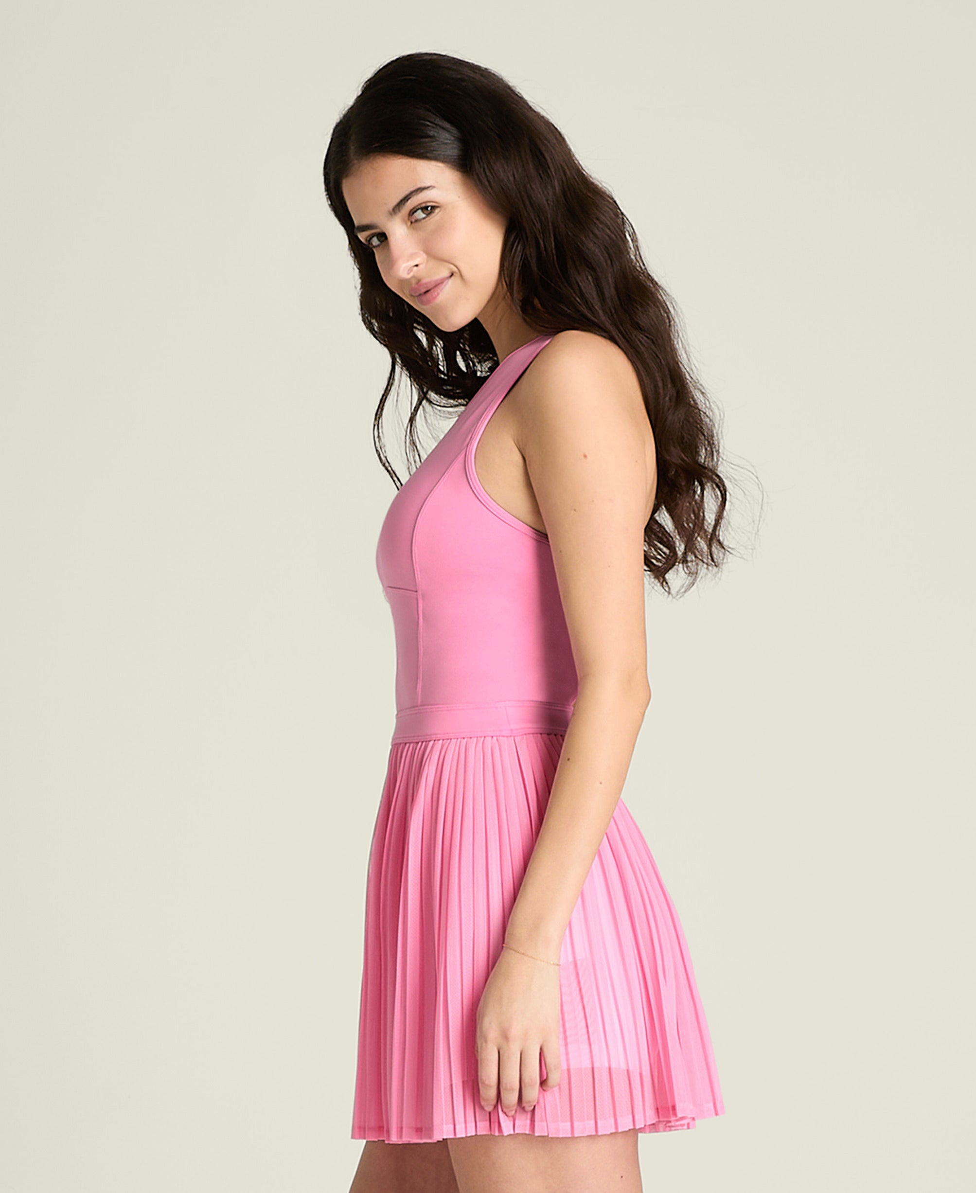 プリーツ メッシュ ドレス