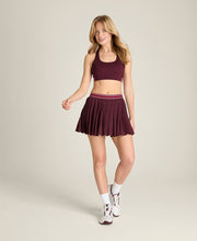 スプリット プリーツスコート レース - レッド