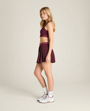 スプリット プリーツスコート レース - レッド