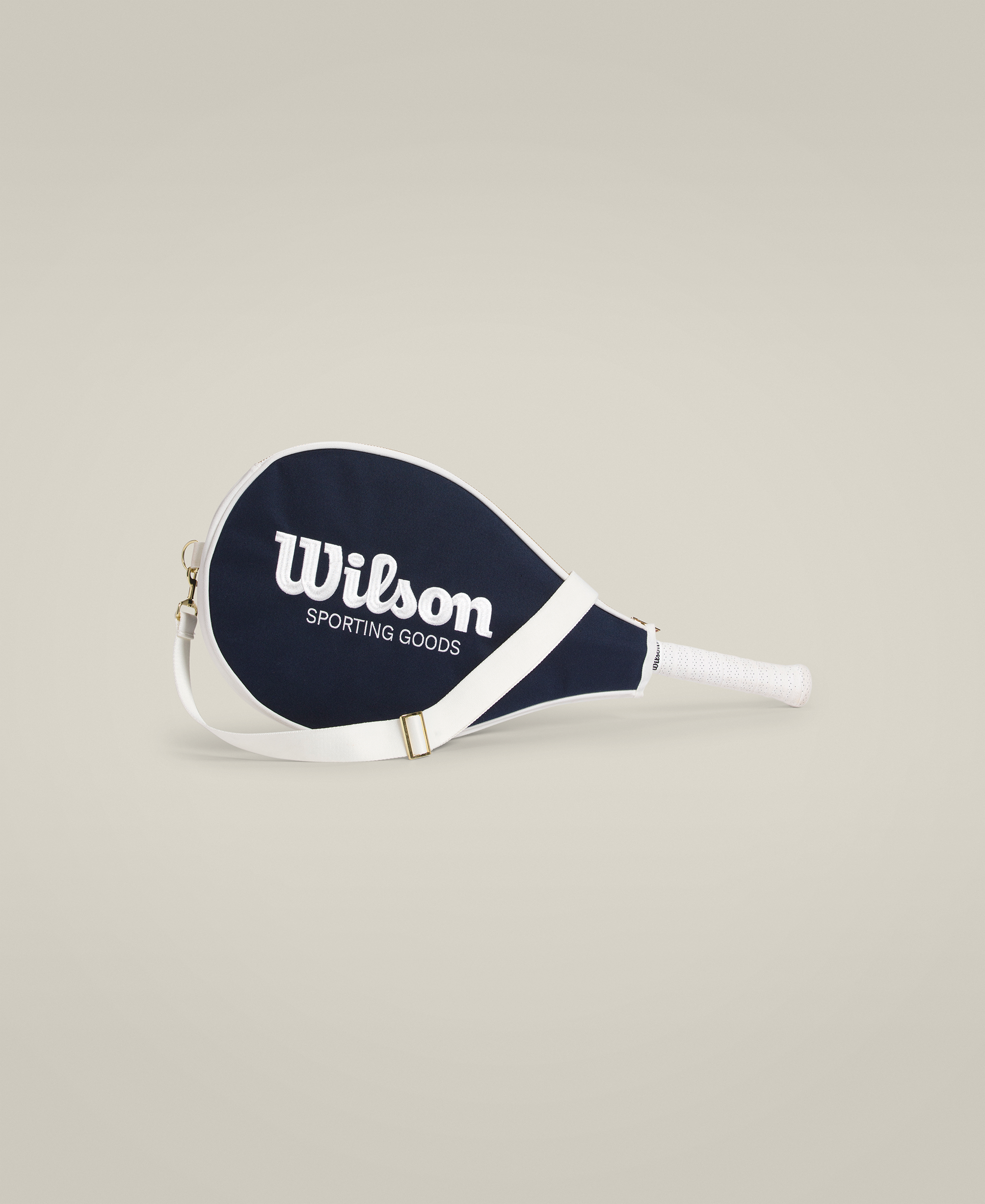 レトロ ラケットカバー - クラシックネイビー by Wilson Japan レトロ ラケットカバー - クラシックネイビー by Wilson Japan