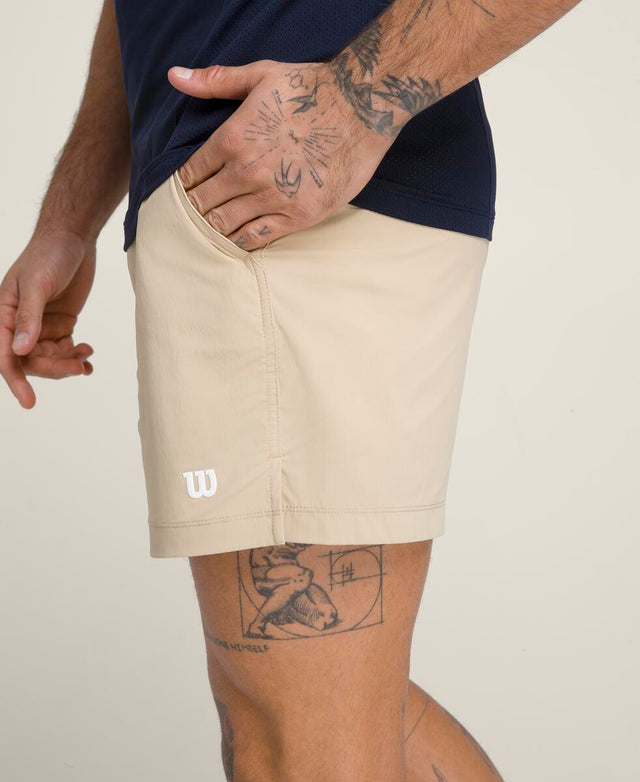 テニス ボレー ショートパンツ 6インチ  -  サファリ