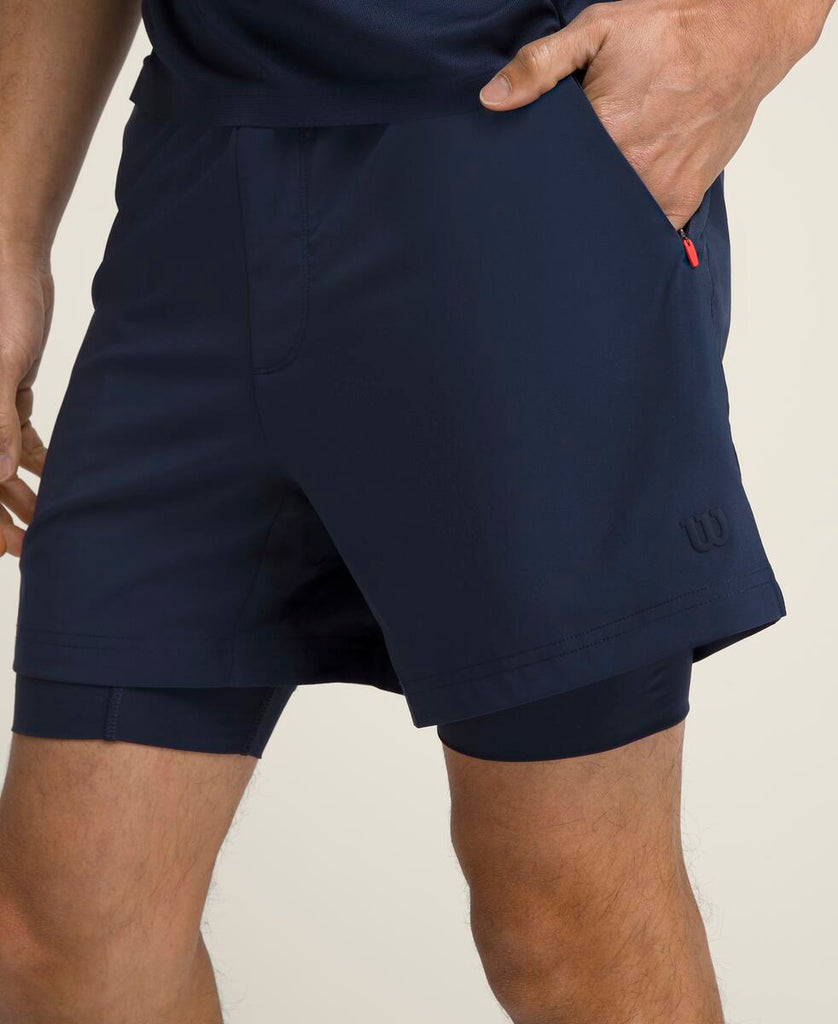 ダブルデイ ショートパンツ 7インチ - クラシックネイビー by Wilson