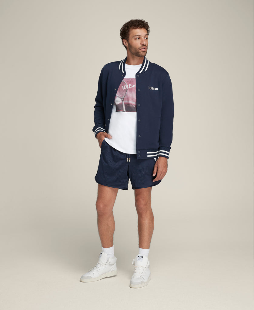 ハドソン バーシティ ボンバージャケット - クラシックネイビー