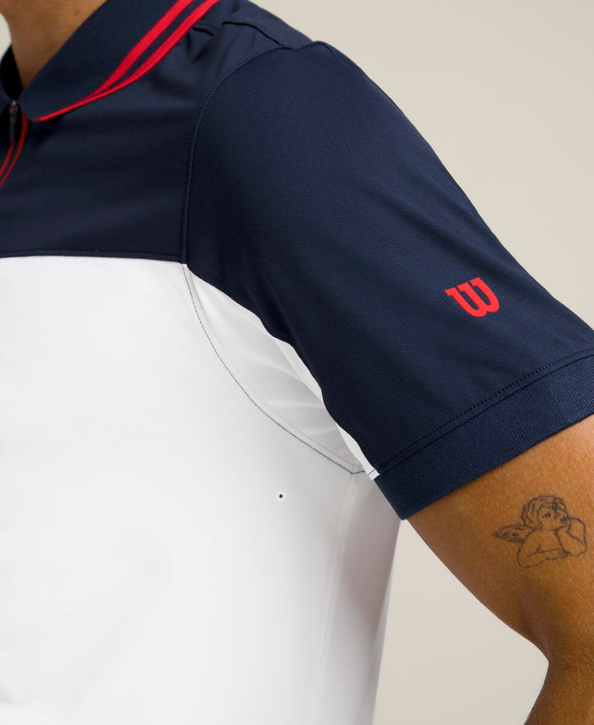 アドバンテージ ジップポロ - クラシックネイビー／ホワイト by Wilson