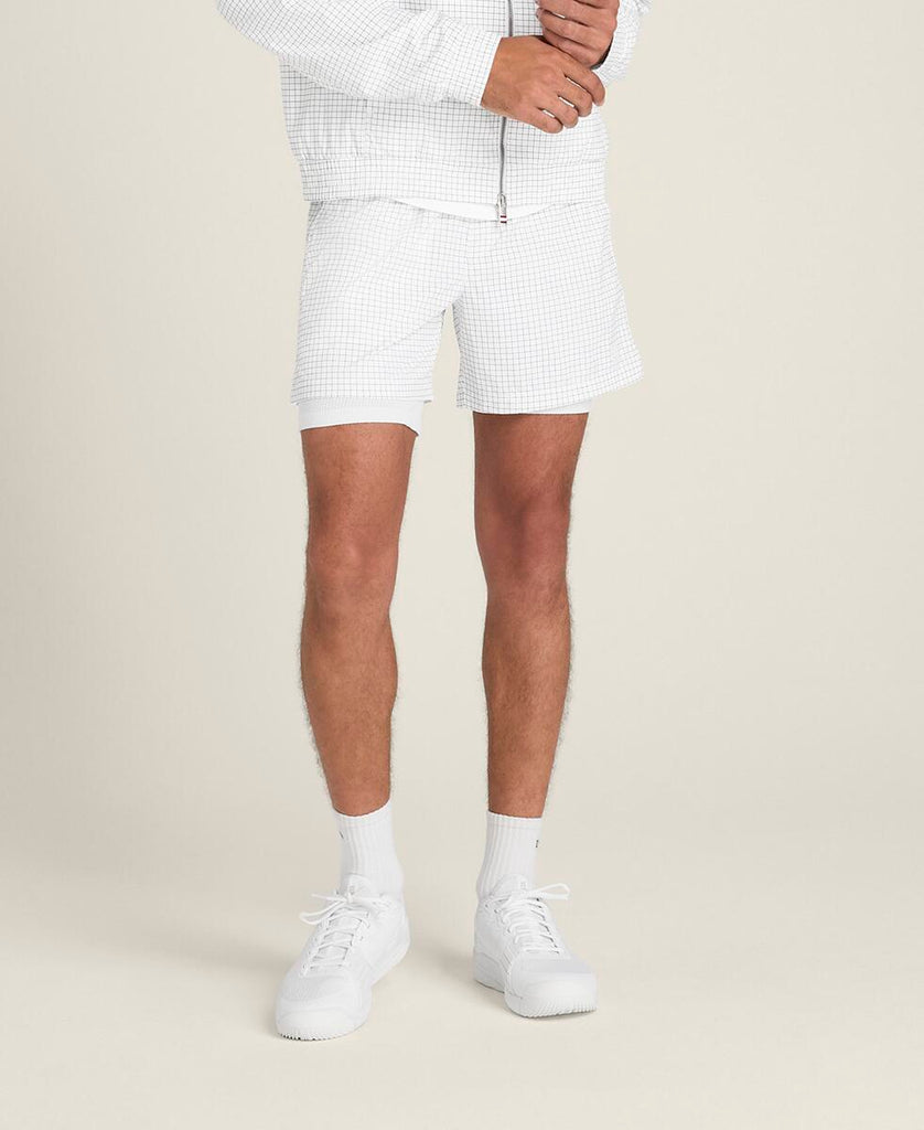 テニス ボレー ショートパンツ 6インチ - ホワイト グリッド by Wilson