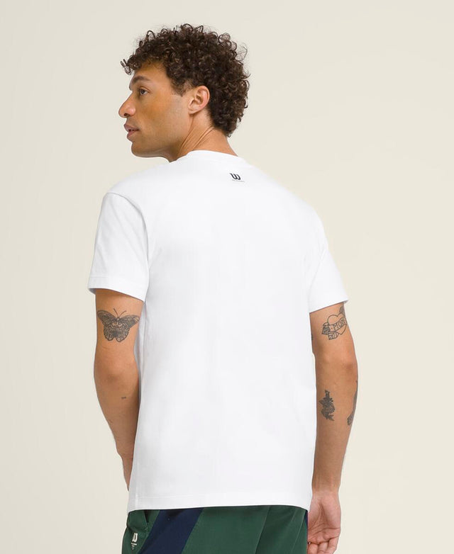スポーツ グラフィック Tシャツ - ホワイト／クラシックネイビースクリプト