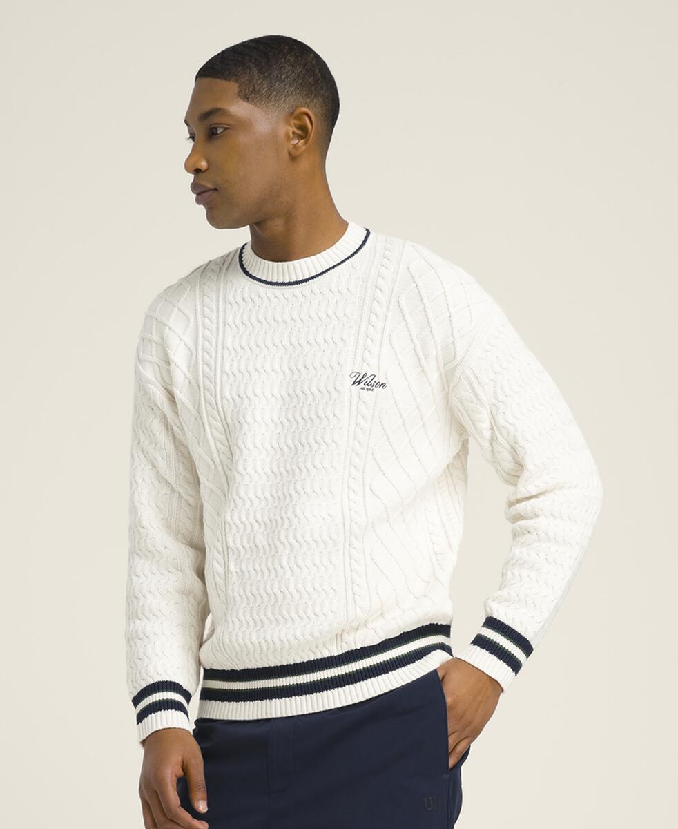 バルセロナ　ウェイパーニット　USサイズXL ヘリテージ ケーブルクルー セーター by Wilson Japan Sportswear