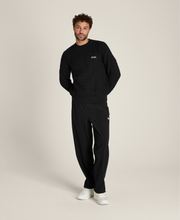 ヘリテージ ケーブルクルー セーター - ブラック