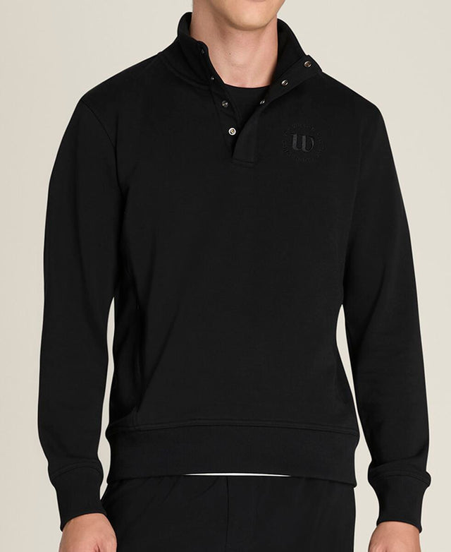 テニスクラブ ハーフジップ モックアップ スウェット - ブラック