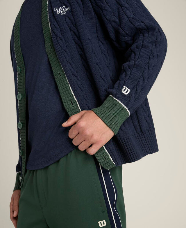 ケーブル ウェストポート カーディガン  -  クラシックネイビー