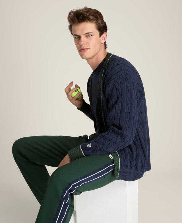 ケーブル ウェストポート カーディガン  -  クラシックネイビー