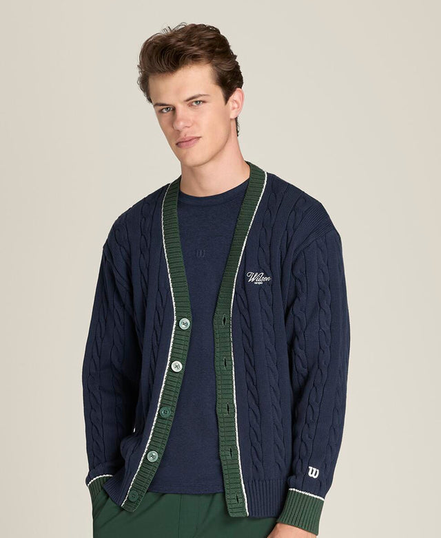 ケーブル ウェストポート カーディガン  -  クラシックネイビー