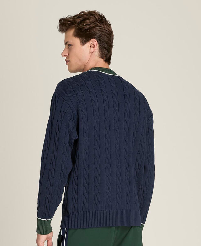 ケーブル ウェストポート カーディガン  -  クラシックネイビー