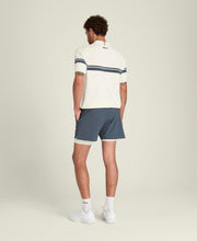 コートサイド ニット ストライプ ポロ  -  サンド