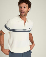 コートサイド ニット ストライプ ポロ  -  サンド