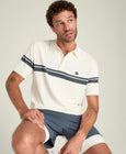 コートサイド ニット ストライプ ポロ  -  サンド