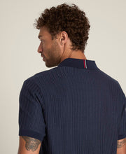 ラファイエット ヘリンボーン セーター ポロ  -  クラシックネイビー