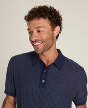 ラファイエット ヘリンボーン セーター ポロ  -  クラシックネイビー