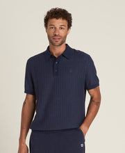 ラファイエット ヘリンボーン セーター ポロ  -  クラシックネイビー