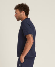 ラファイエット ヘリンボーン セーター ポロ  -  クラシックネイビー