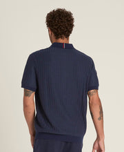 ラファイエット ヘリンボーン セーター ポロ  -  クラシックネイビー