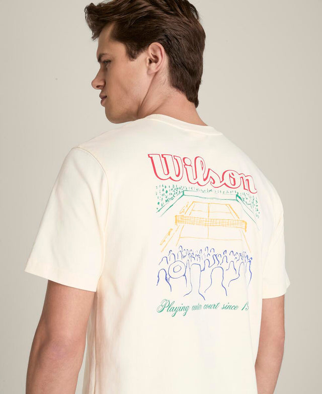 コートビュー グラフィック Tシャツ  -  サンド