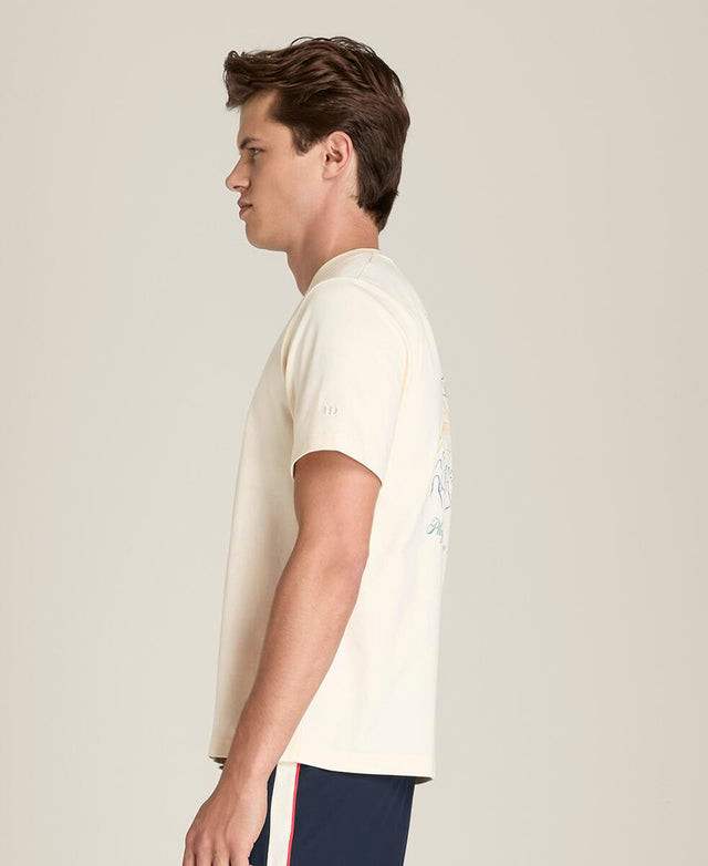 コートビュー グラフィック Tシャツ  -  サンド