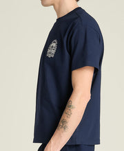 クラシックコットングラフィックTシャツ - ブルー